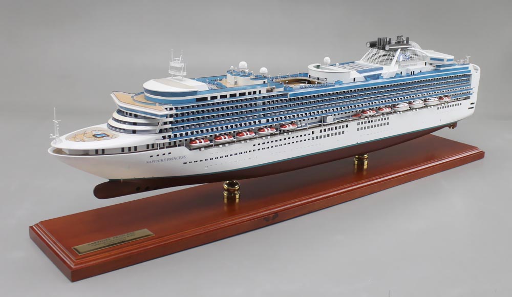 サファイアプリンセス(SAPPHIRE PRINCESS)精密模型完成品 1/350、1/200、1/144 大型木製ハンドメイド客船モデル 完成品台座付き